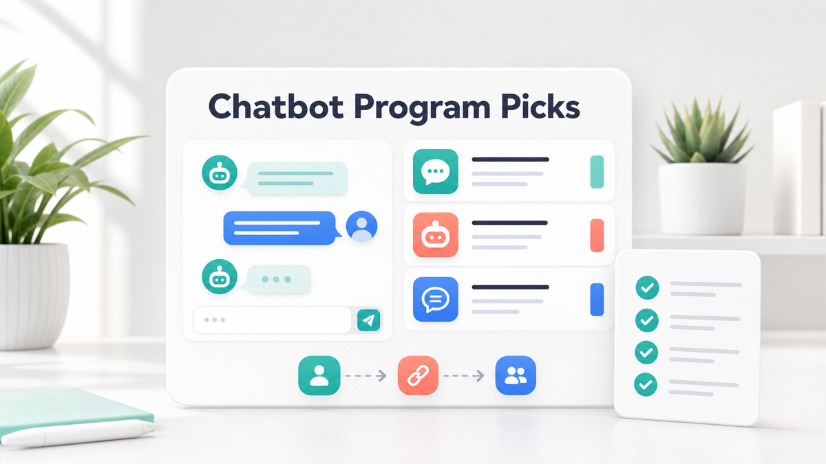 Chatbot affiliate programs 2026 dashboard with conversation and partner cards