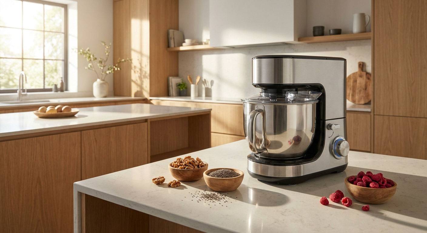 Wielofunkcyjny robot kuchenny w nowoczesnej kuchni.