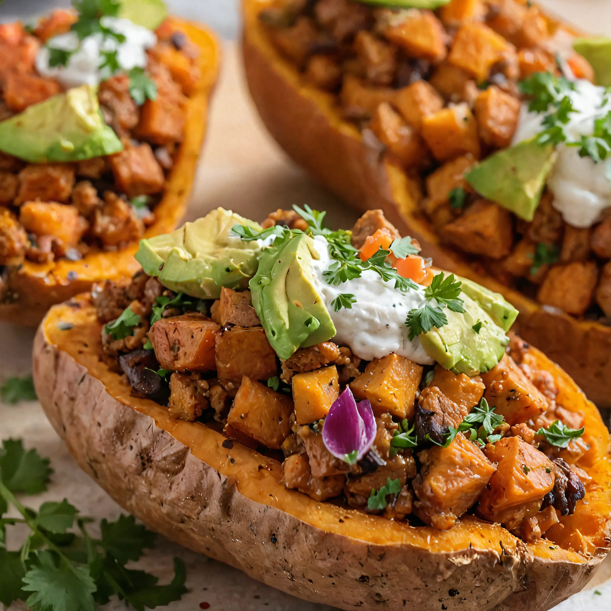 Stuffed Sweet Potatoes with Tacos
