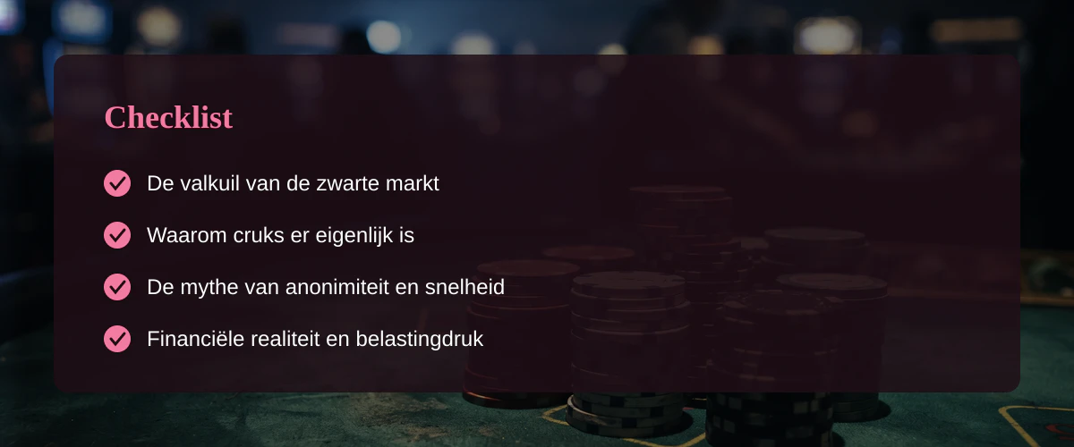 De illusie van vrijheid bij casino zonder cruks — Checklist