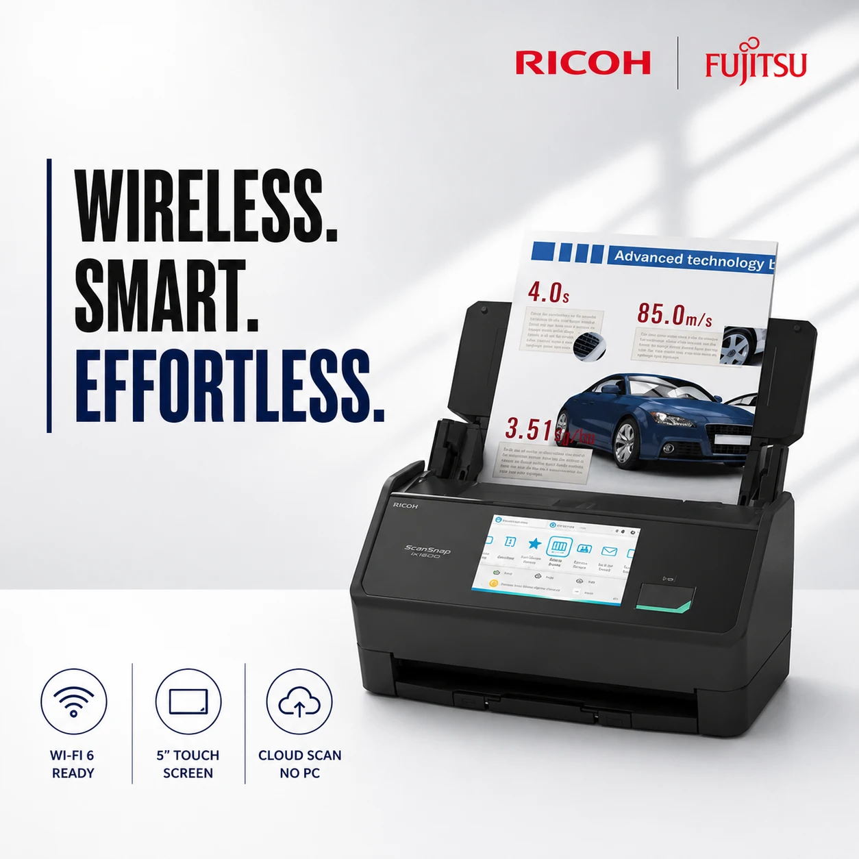 Ricoh ScanSnap iX2500 Wi-Fi Touchscreen Document Scanner Malaysia