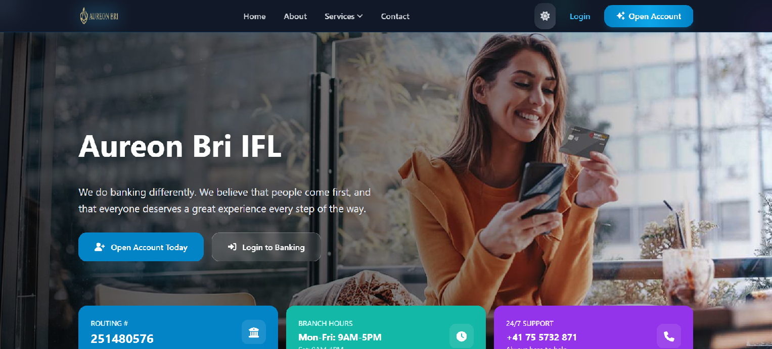 Screenshot of aureonbri.com