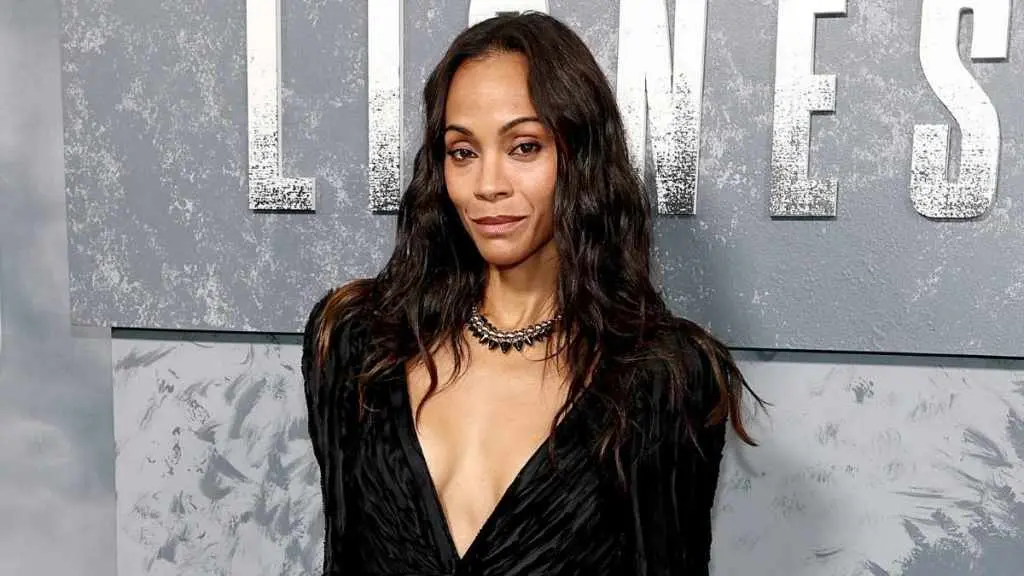 Zoe Saldana Dazzles in Striking Balmain Gown at Premiere