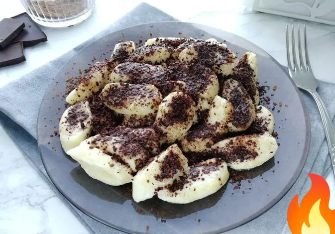 Постер Ленивые вареники с шоколадом и корицей