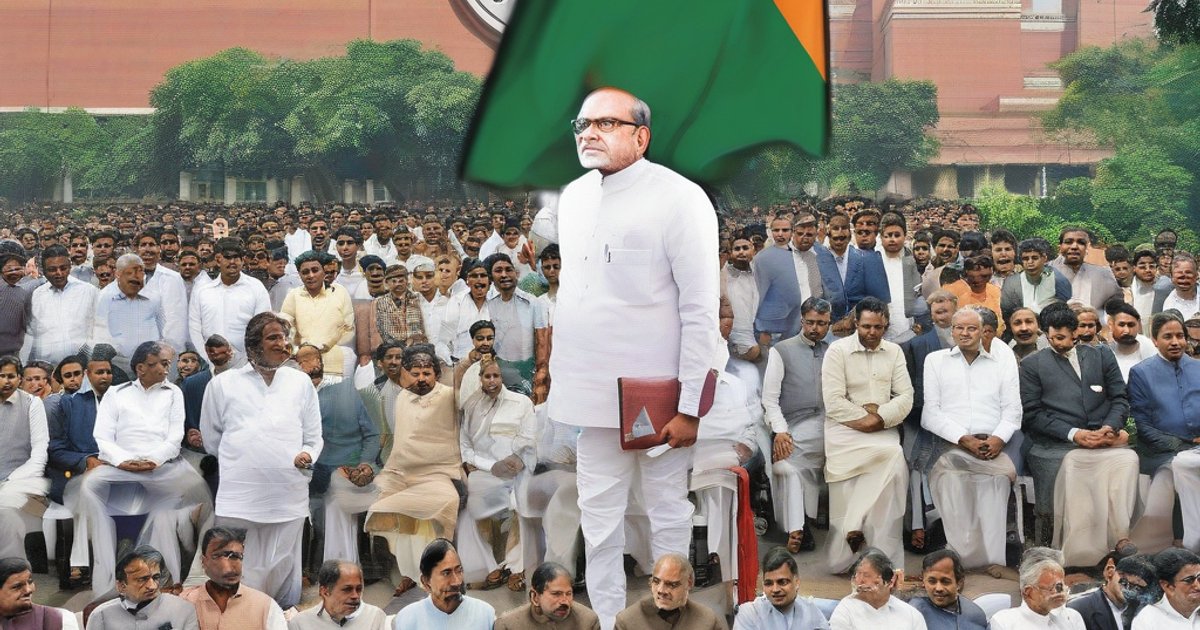 Crowd of protesters holding placards outside Election Commission office demanding CEC resignation