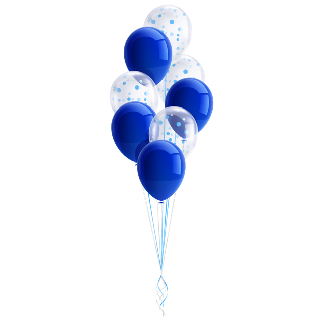 Blue Confetti Balloons PNG