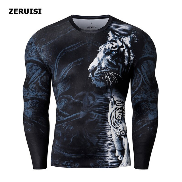 Download Bjj Rash Guard Compression Long Short Sleeve Top Men's Mma ...