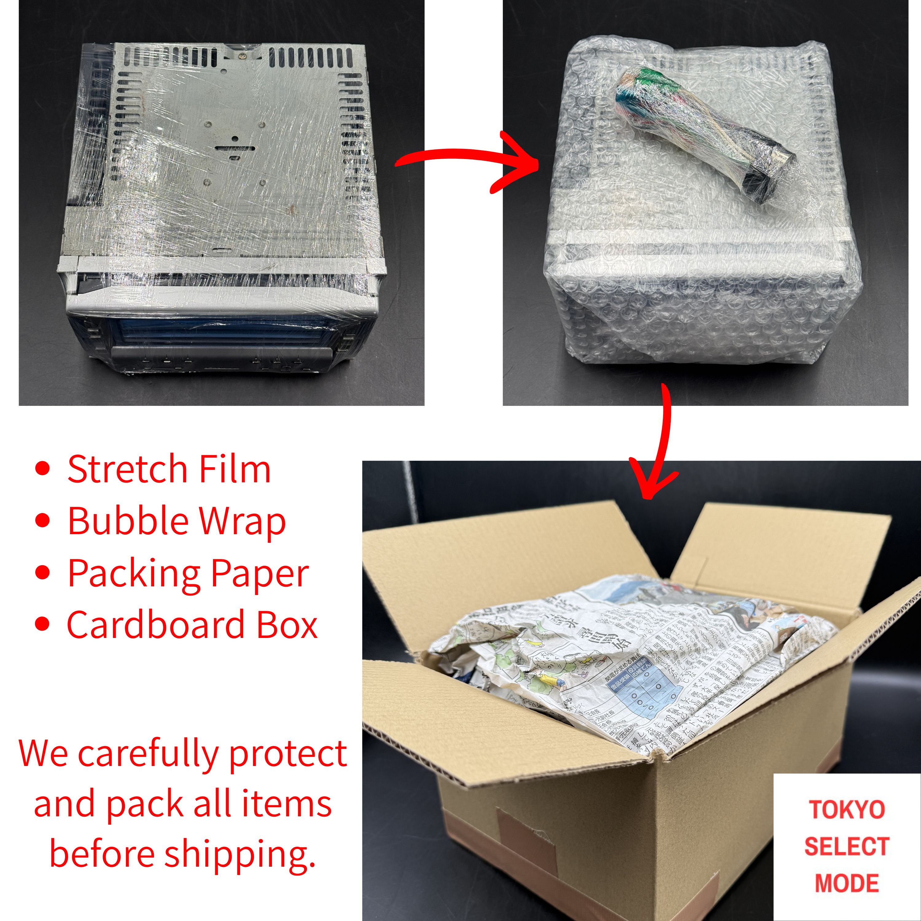 Careful packaging for international shipping