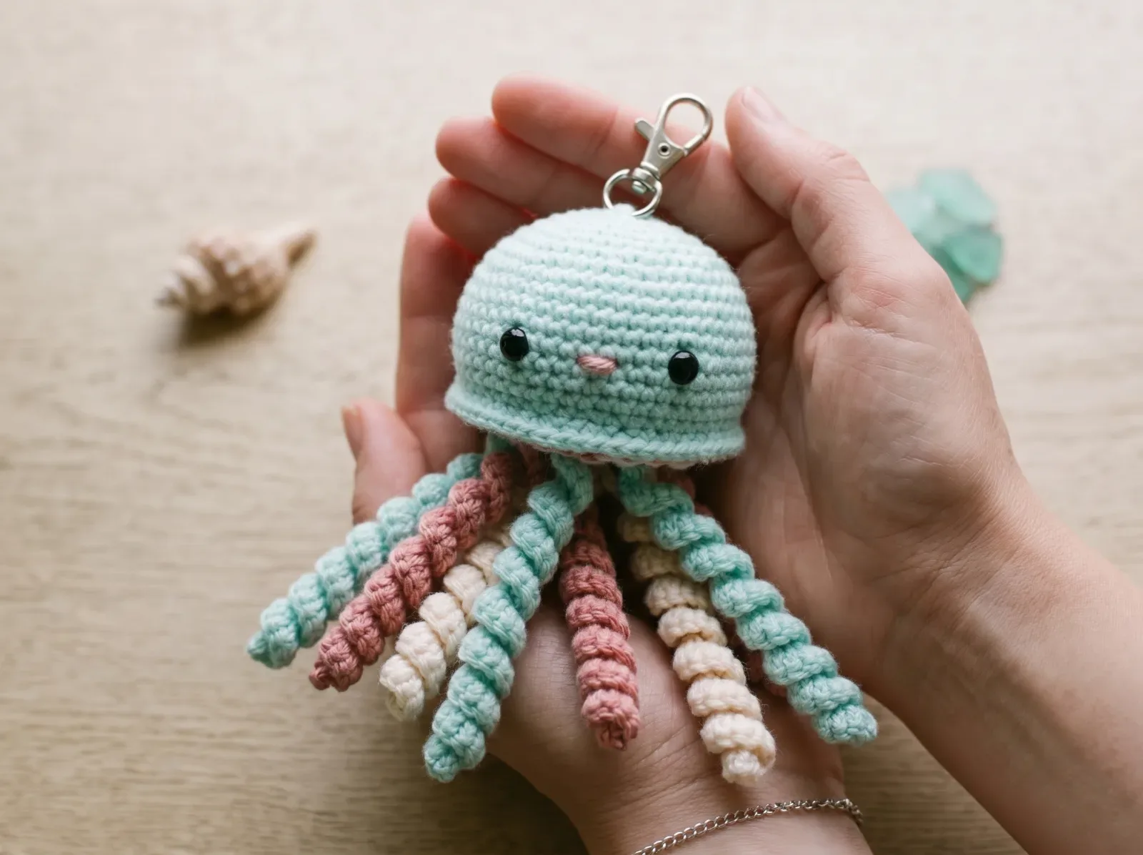 Spiral Jellyfish Keychain close-up preview