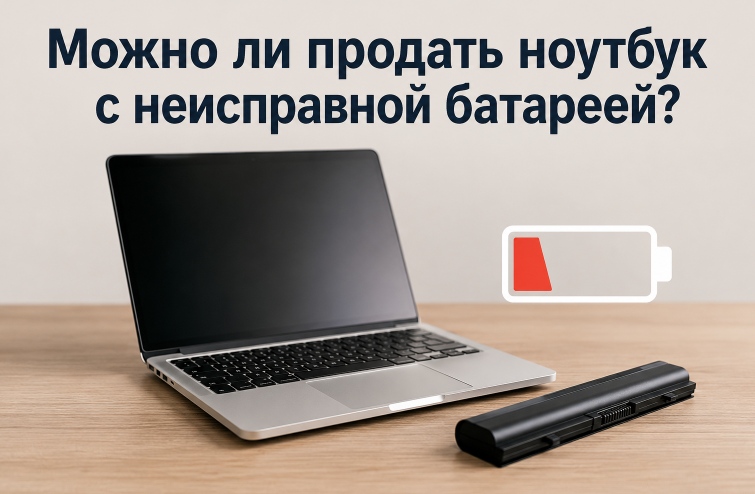 Продажа ноутбука с неисправным аккумулятором