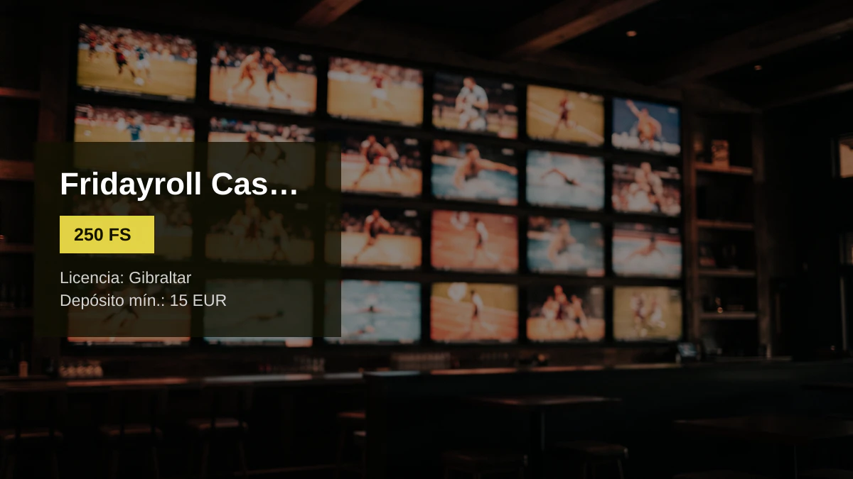 Fridayroll Casino — bono de bienvenida 55% hasta 500€ + 250 FS, pagos: Visa, Mastercard, Skrill, Neteller, Paysafecard