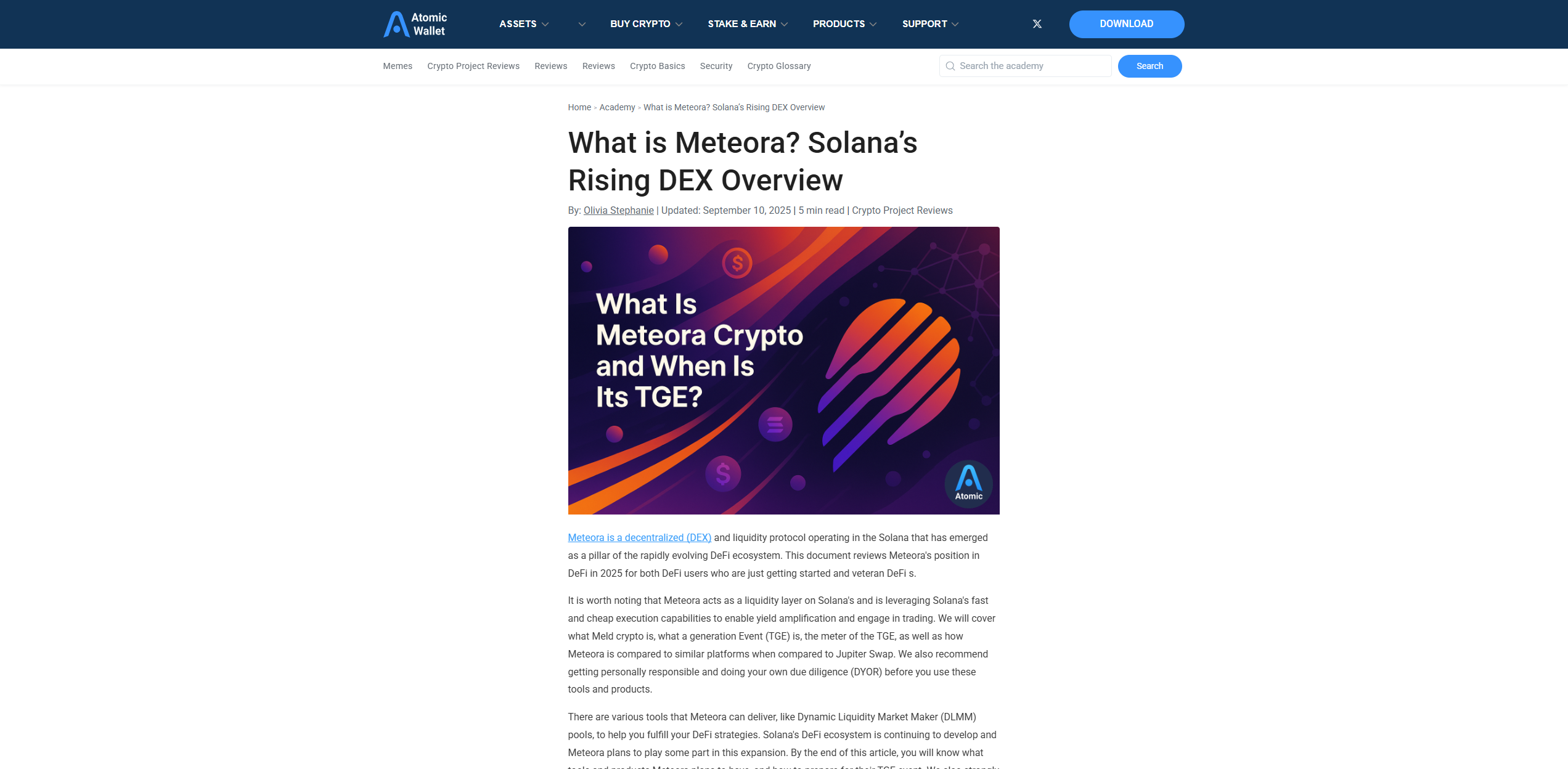 Screenshot of meteora.date