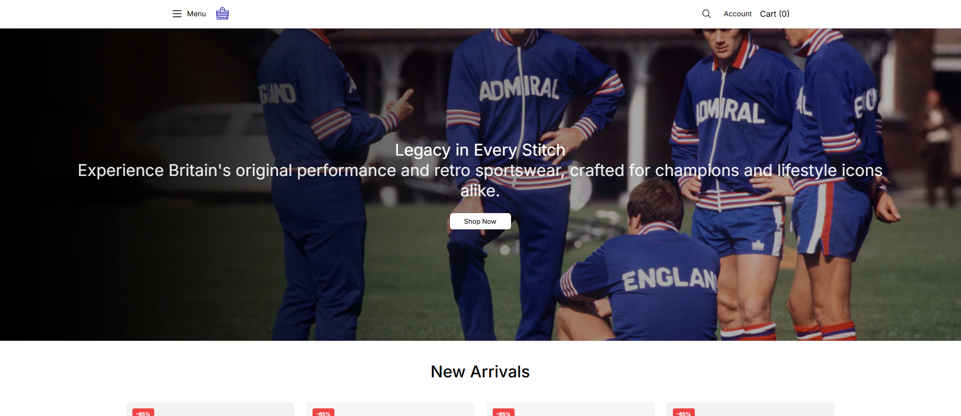 Stored capture of admiralsportsclub.shop