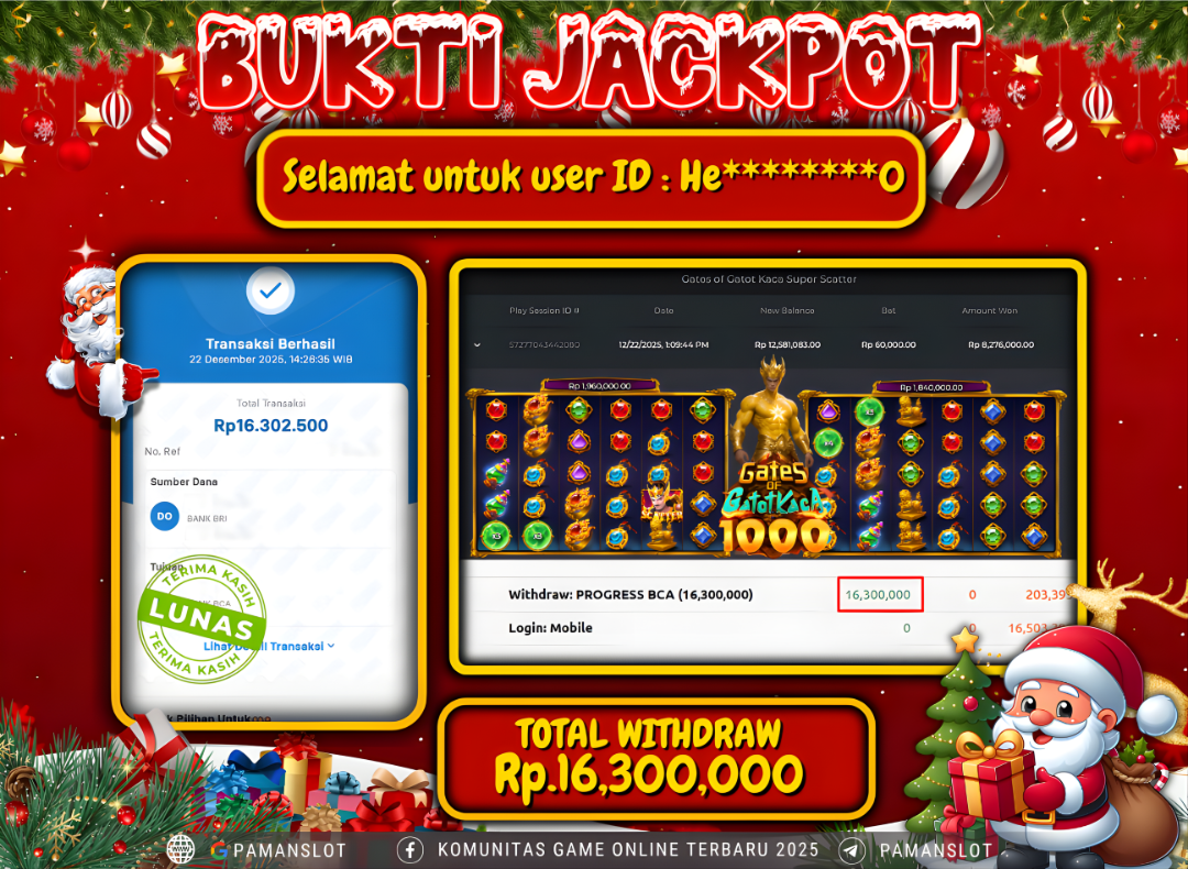 PAMANSLOT JACKPOT Game Gates of Gatot Kaca Super Scatter Rp.16,300,000- LUNAS