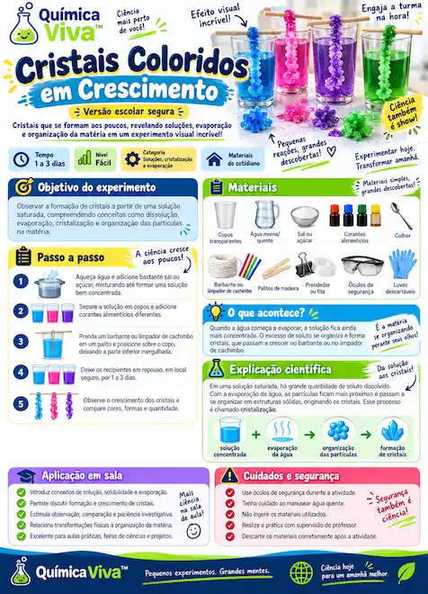 Experimento Cristais Coloridos - Kit Química Viva™