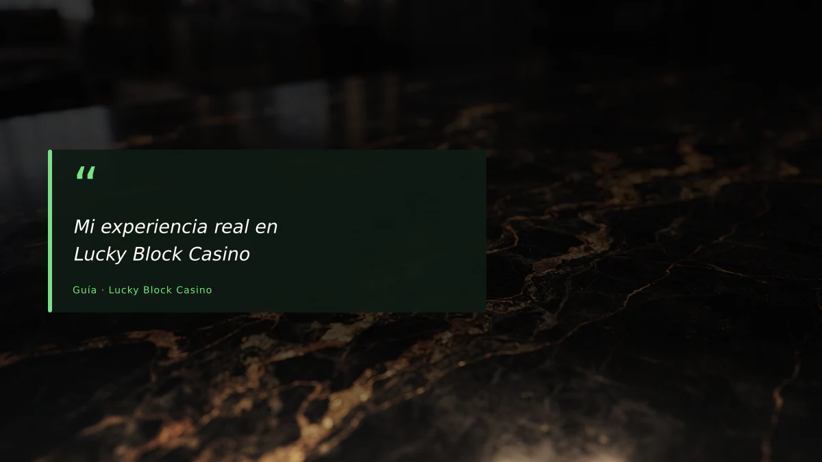 Mi experiencia real en Lucky Block Casino