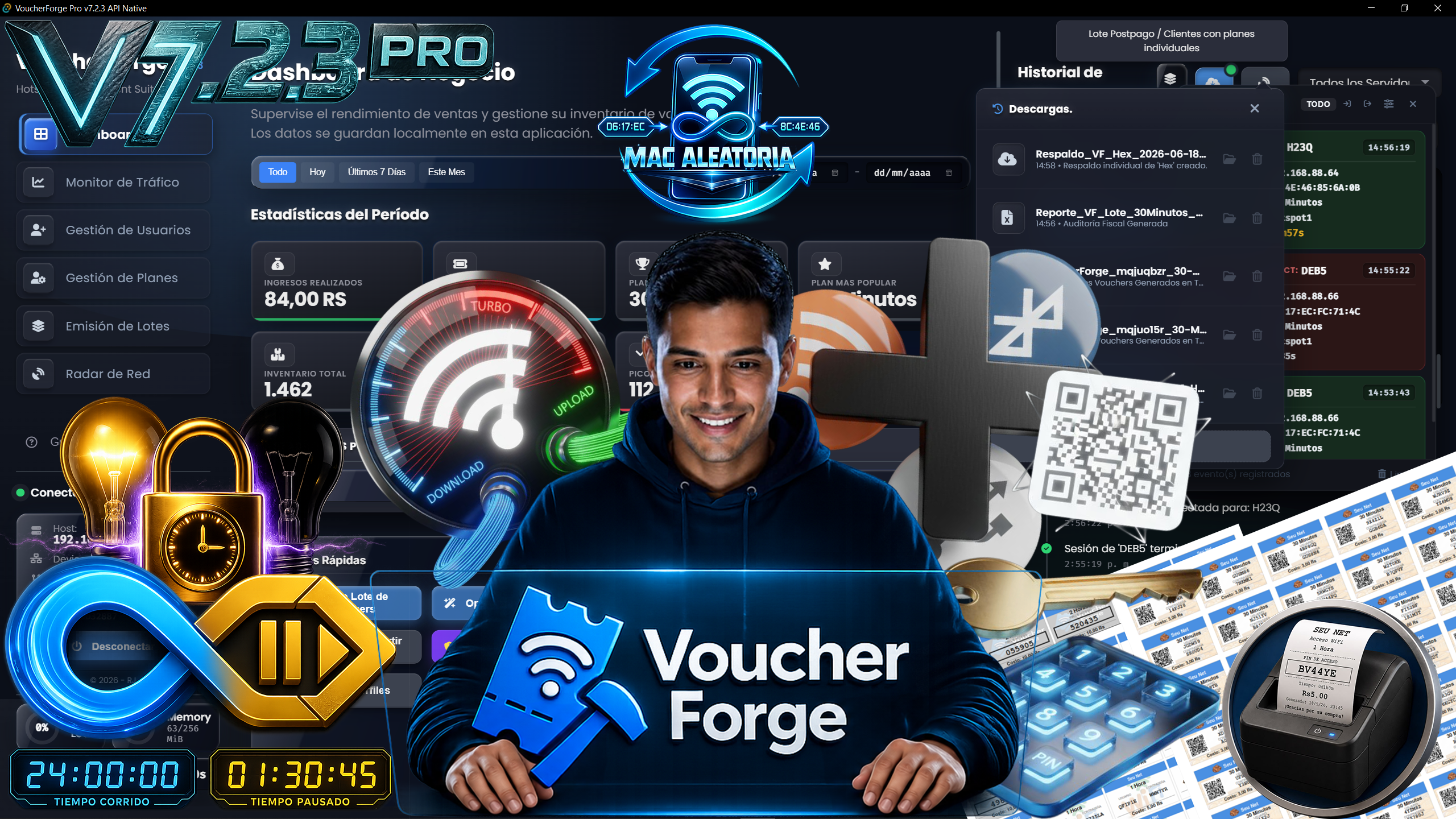 VoucherForge Pro v7.2.3 — Dashboard