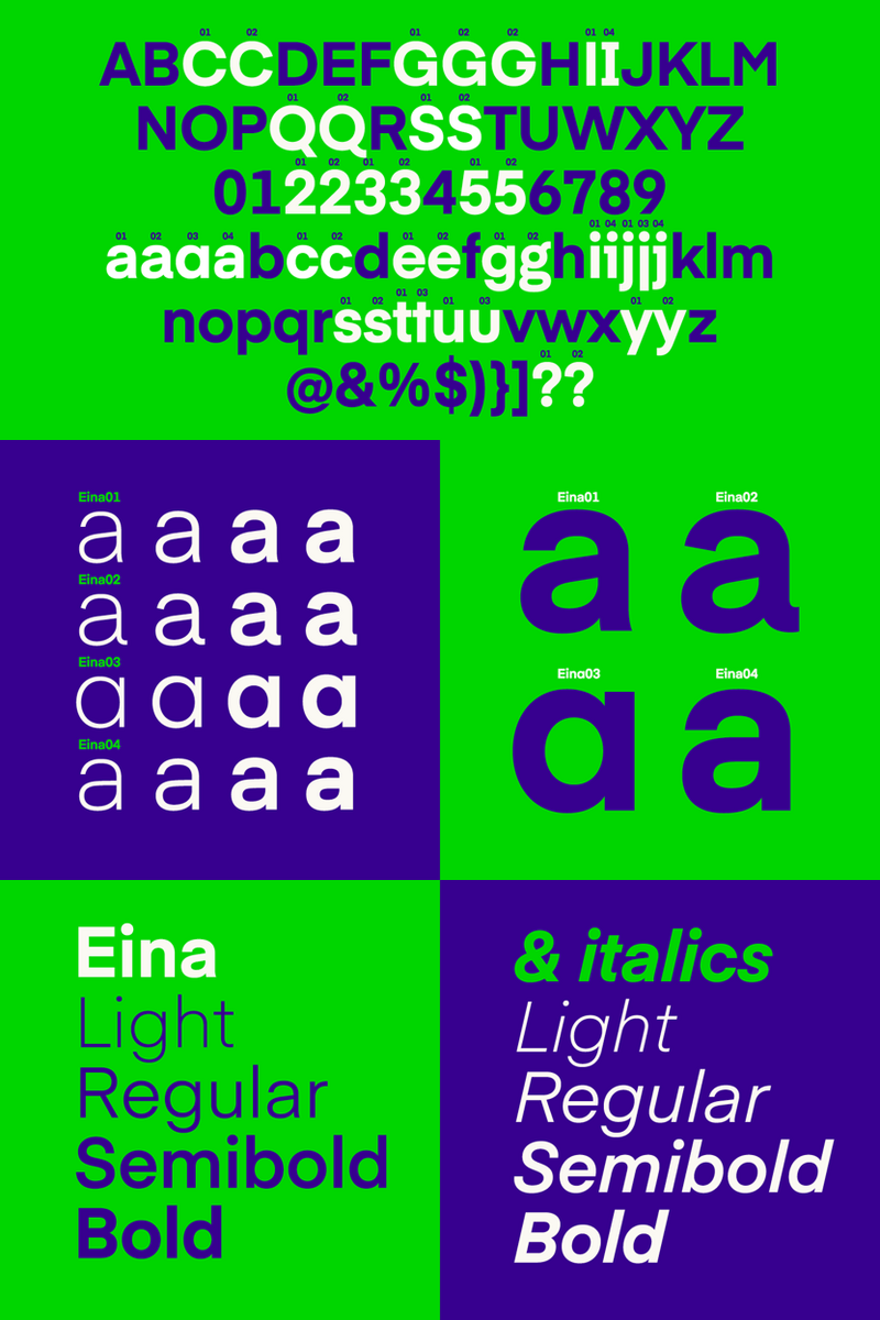 Eina Font: Embracing Organic Elegance for UX/UI Designers – Craft Visually Harmonious Interfaces and Naturally Distinctive Logos, From a 'Green Earth' Eco-Brand Mark to a 'Willow & Co.' Lifestyle Emblem