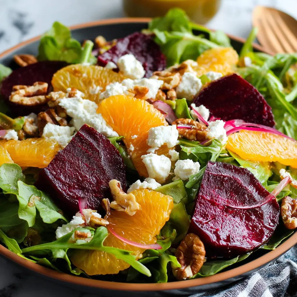 Roasted Beet Citrus Goat Cheese Salad