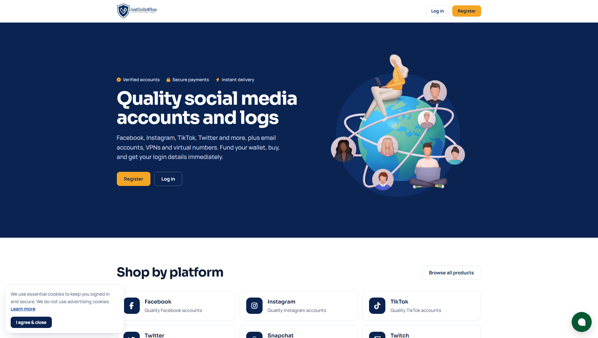 Primary capture · acctmarketplace.com