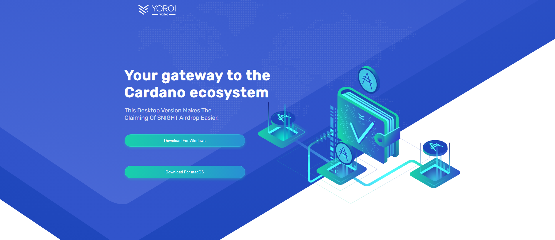 Screenshot of yoroidesktopwallet.com