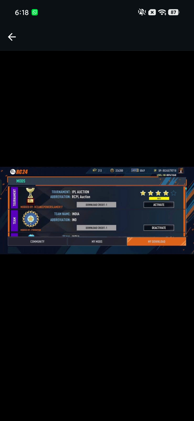 Real Cricket and Rc Swipe Mod Creator Unlock - image 2