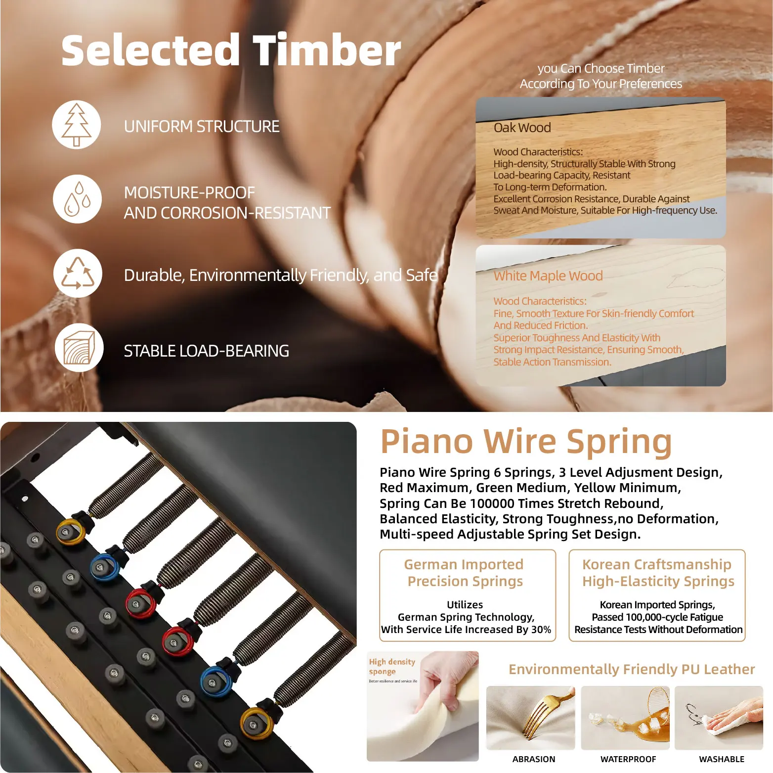 Best Oak Wood Pilates Reformer Exercise Equipment With Power Tower and Jump Board for Home Gym Fitness Training Use view 4