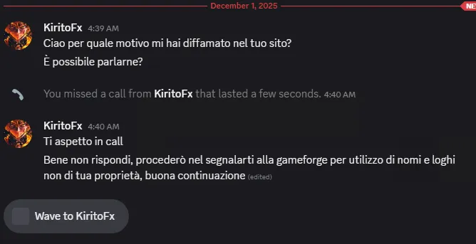 Minacce ricevute