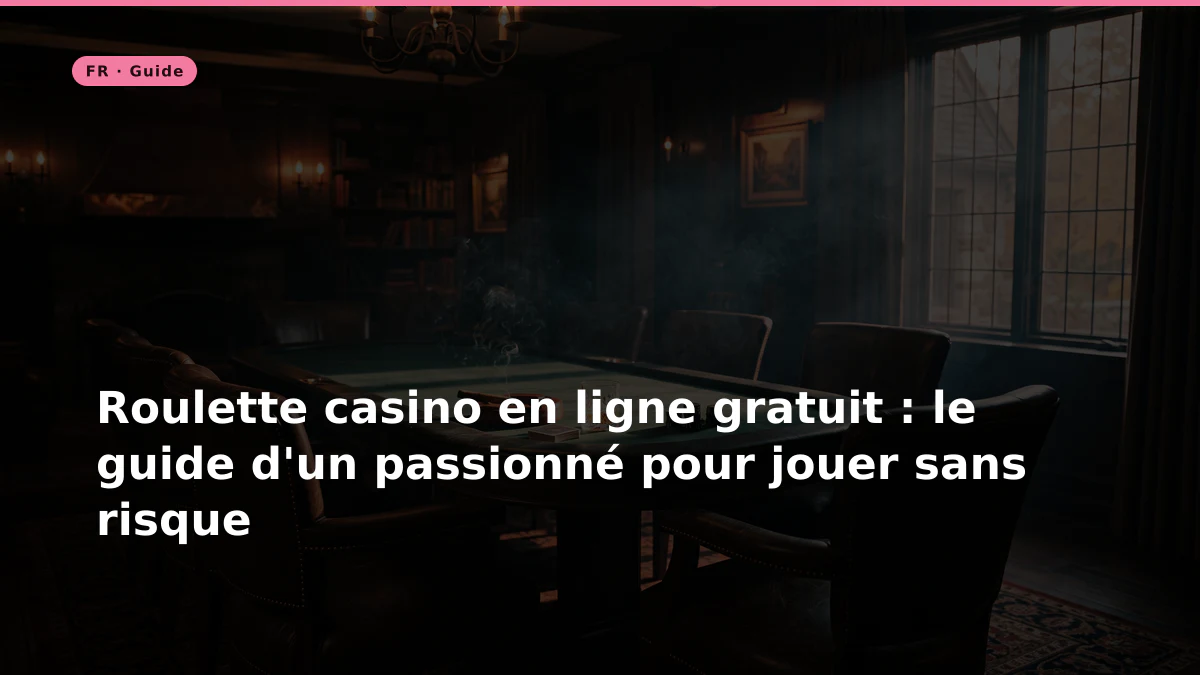 Roulette casino en ligne gratuit : le guide d'un passionné pour jouer sans risque