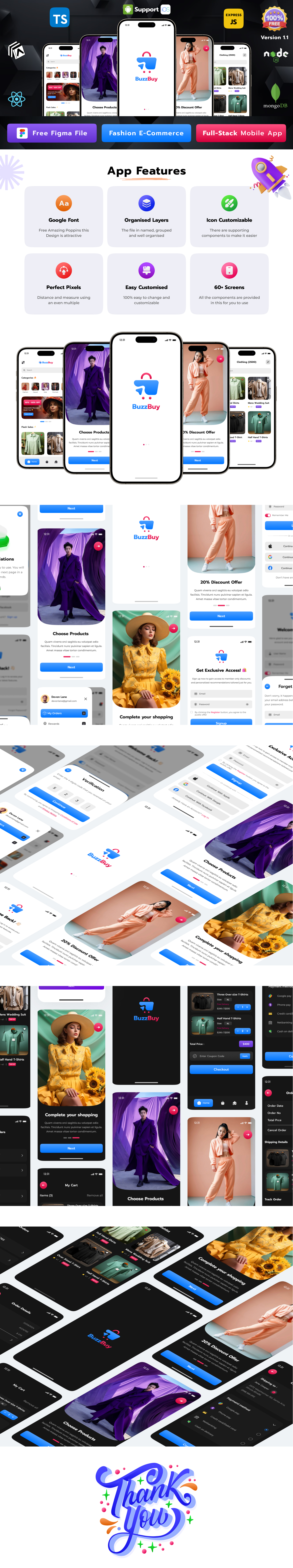 Buzzbuy | Full stack E-commerce Mobile App | Free Figma | iOS | Android