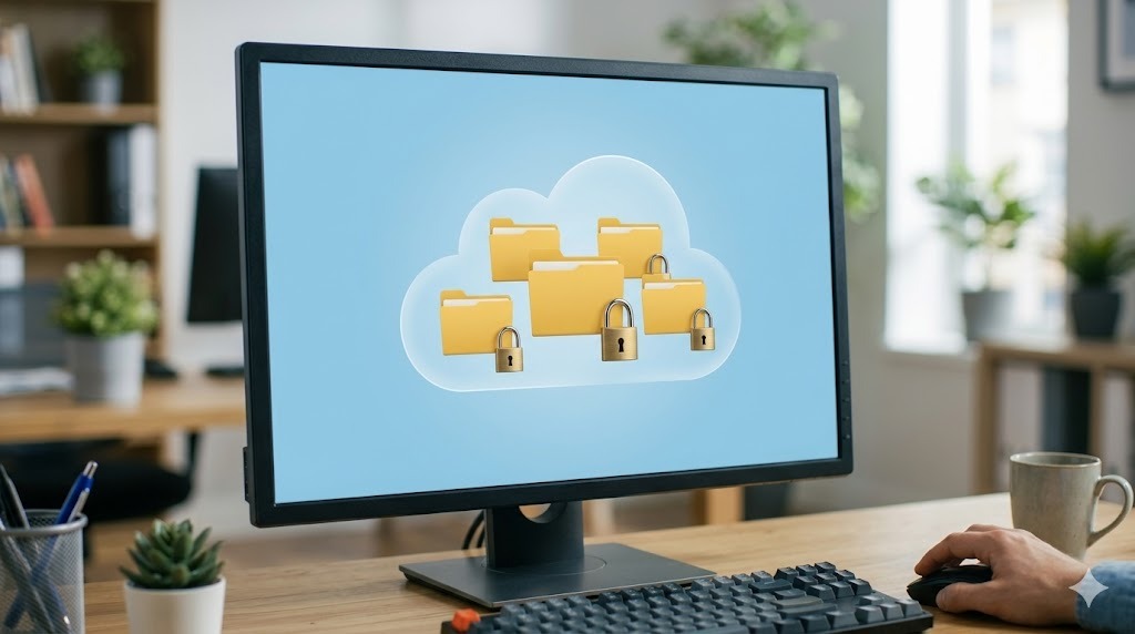 Secure folder synchronization concept for protected sharing and collaboration