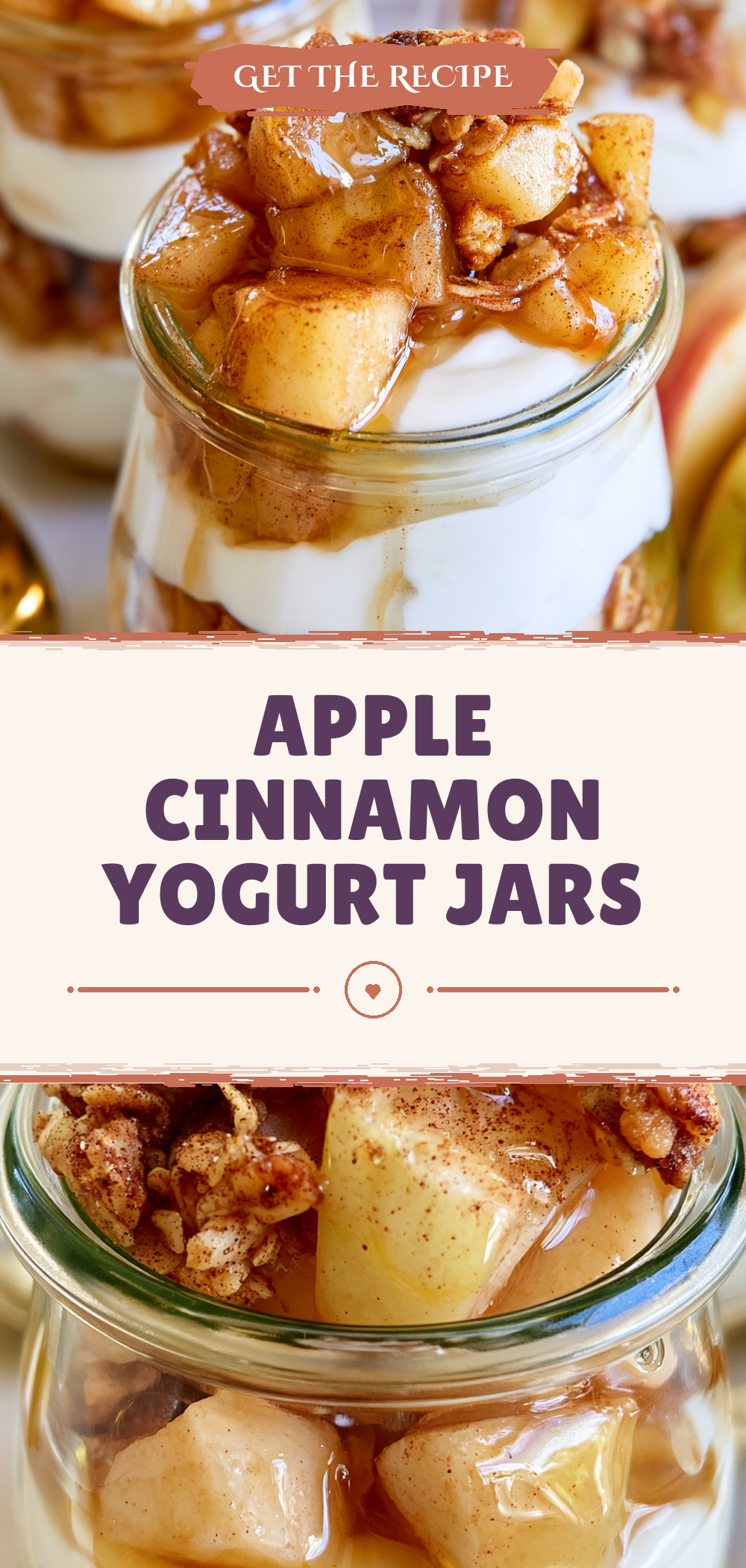 Pinterest graphic for Apple Cinnamon Yogurt Jars