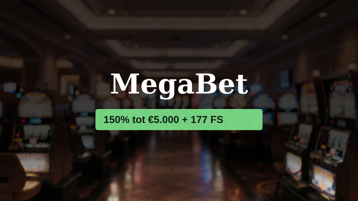 MegaBet casino — welkomstbonus 150% tot €5.000 + 177 FS, betalingen: Visa, Mastercard, Bitcoin, Ethereum, Litecoin