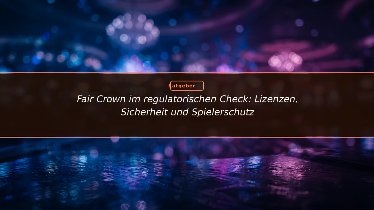 Fair Crown im regulatorischen Check: Lizenzen, Sicherheit und Spielerschutz