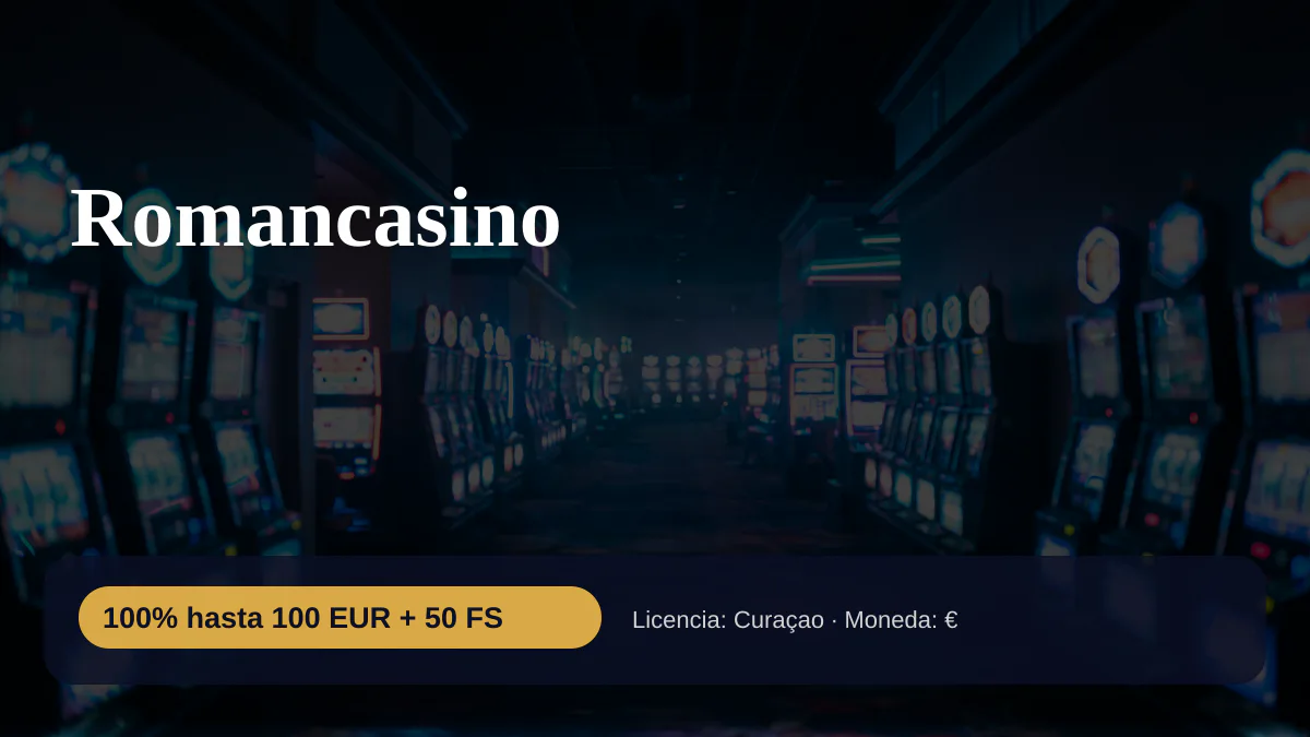 Romancasino &mdash; bono de bienvenida 100% hasta 100 EUR + 50 FS, pagos: Visa, Mastercard, Skrill, Neteller, Paysafecard