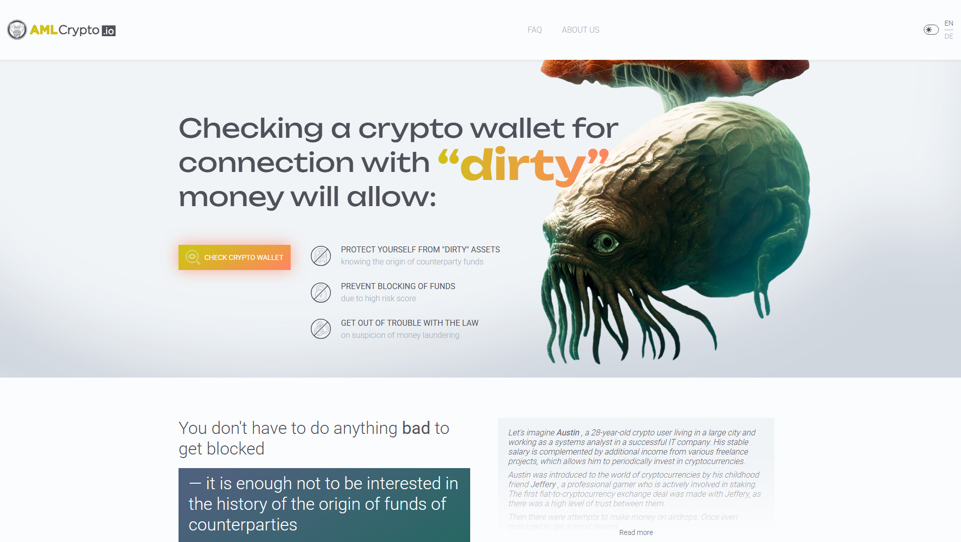 Forensic screenshot of checkcrypto.dev showing the phishing page layout