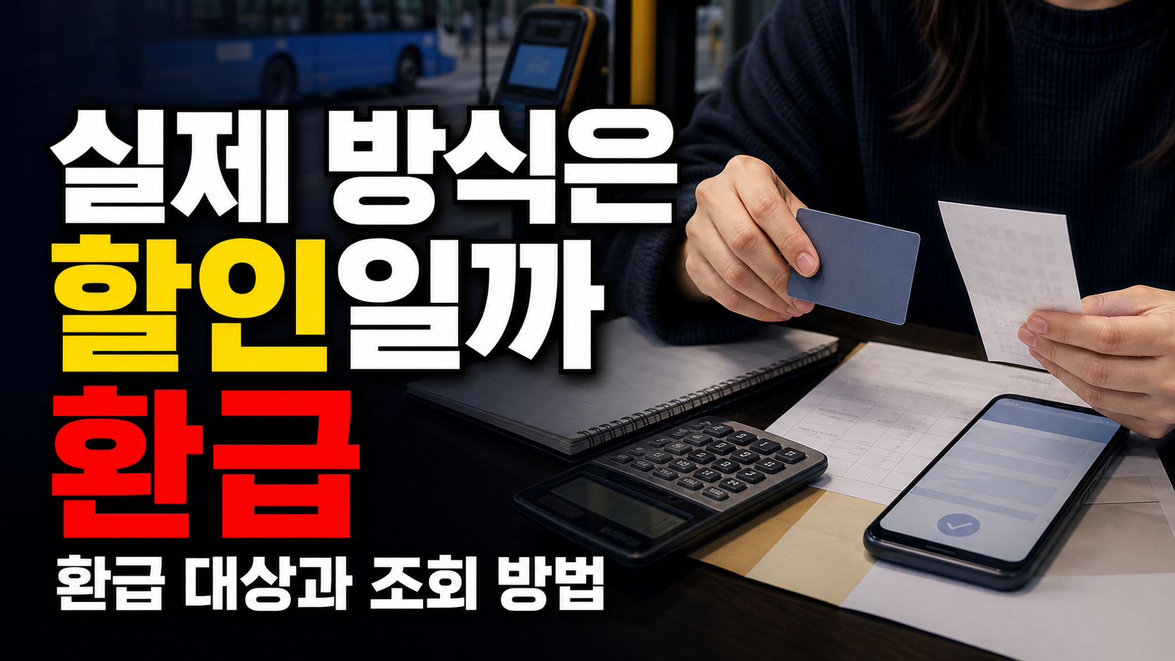 반값 교통비라는 말, 모두의카드 실제 방식은 할인일까 환급일까 관련 핵심 정보를 상징적으로 보여주는 썸네일 이미지