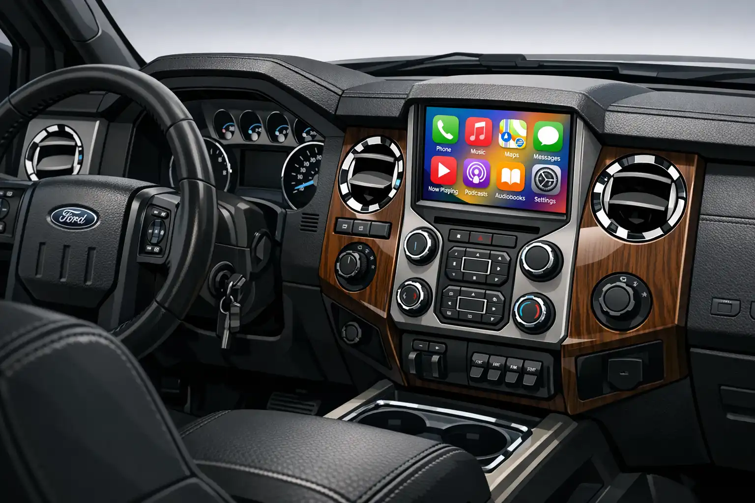 Ford F-250 2014 avec Apple CarPlay installé sur écran d’origine