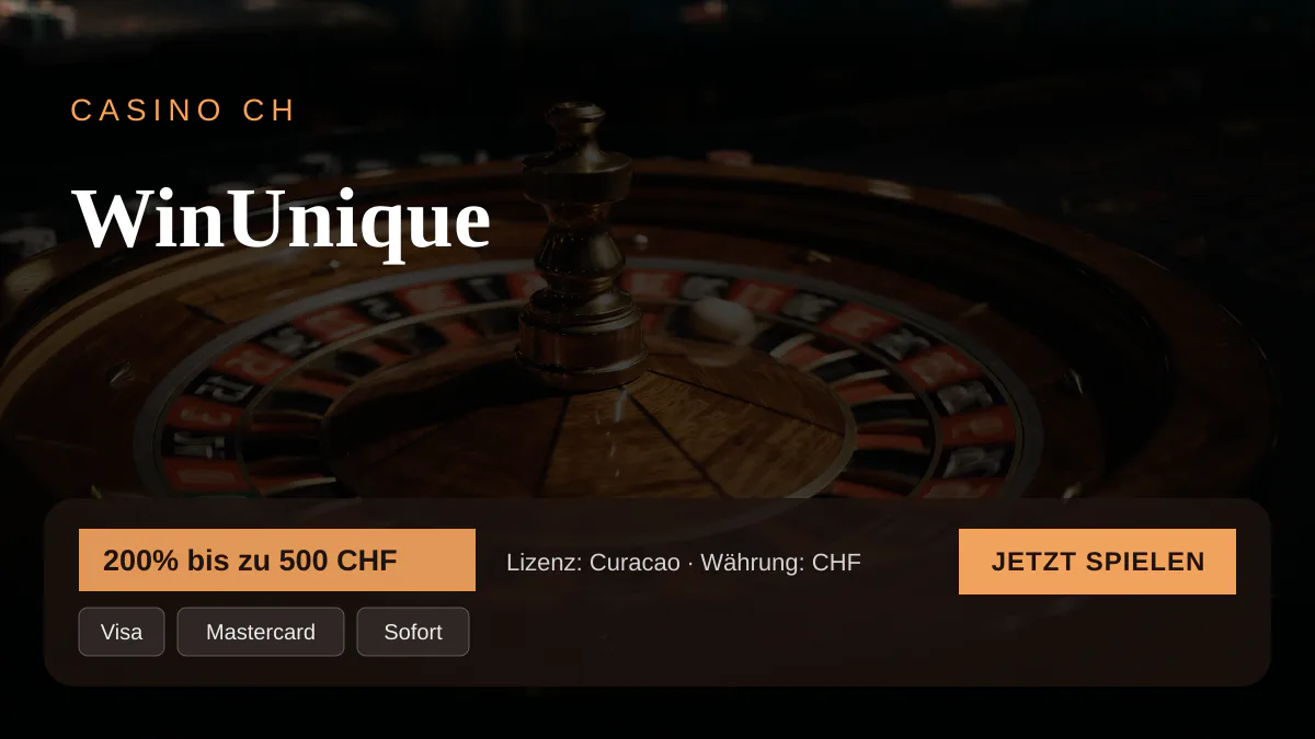 Win unique casino – was das schweizer spielportal bietet