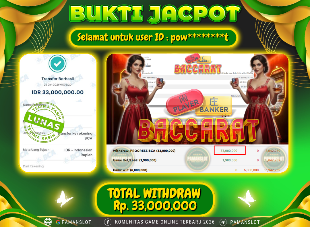 PAMANSLOT JACKPOT Game Live Games EVO-Speed Baccarat N Rp.33,000,000- LUNAS