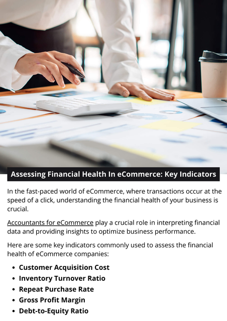In the fast-paced world of eCommerce, where transactions occur at the speed of a click, understanding the financial health of your business is crucial. Assessing financial health goes beyond just looking at revenue numbers; it involves scrutinizing key indicators that provide insights into the overall well-being of your eCommerce venture. To know more visit here  https://www.esenshi.com/