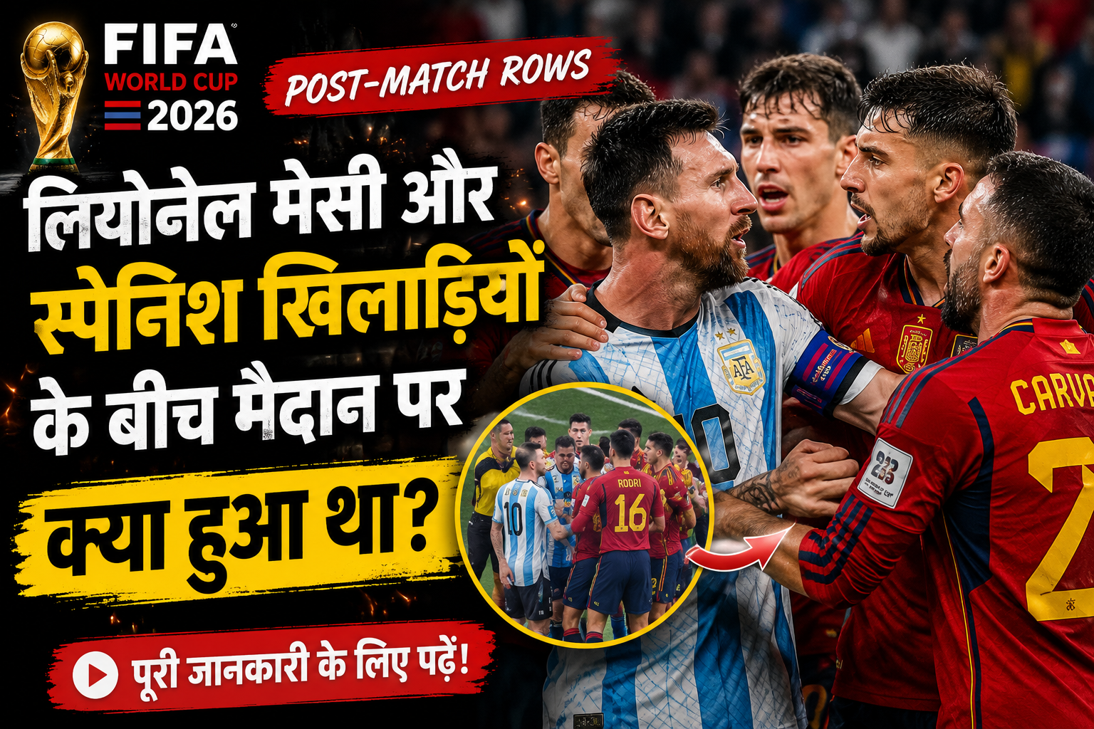 FIFA World Cup 2026 Post-Match Rows: लियोनेल मेसी और स्पेनिश खिलाड़ियों के बीच मैदान पर क्या हुआ था?