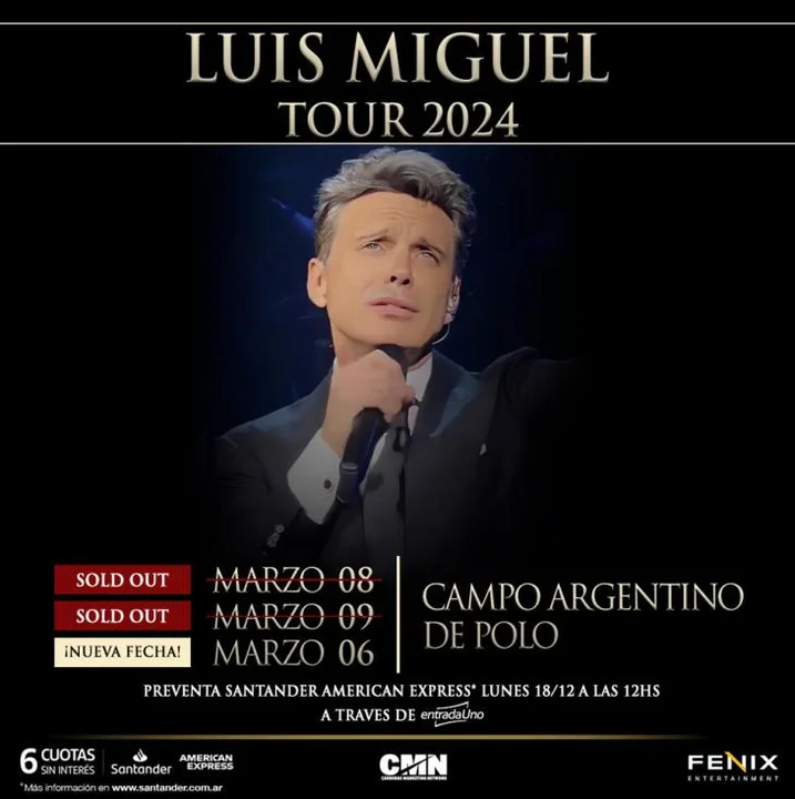 Luis Miguel en Argentina: cómo conseguir las ultimas entradas disponibles.
