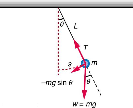 Pendule simple — conservation de l'énergie mécanique entre position haute et basse