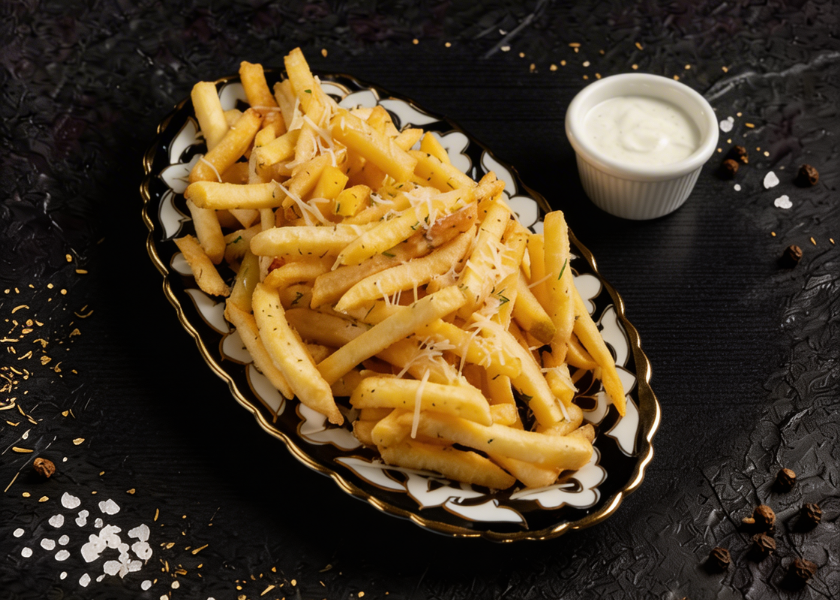 Garlic Fries With Parmesan dish