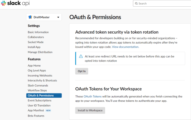 OAuth & Permissions