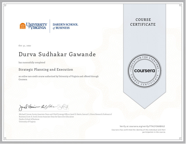 Coursera-Strategic-Planning-and-execution