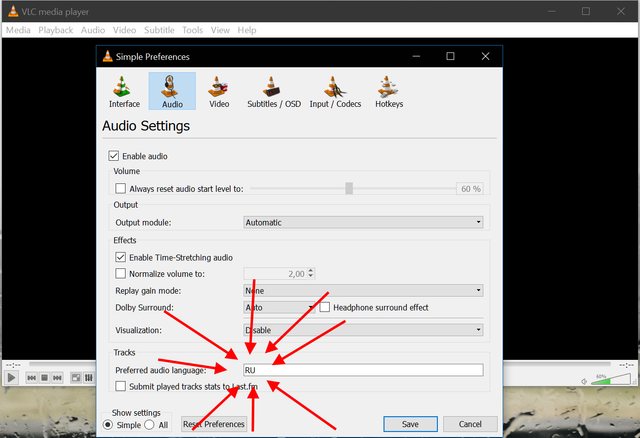 VLC audio