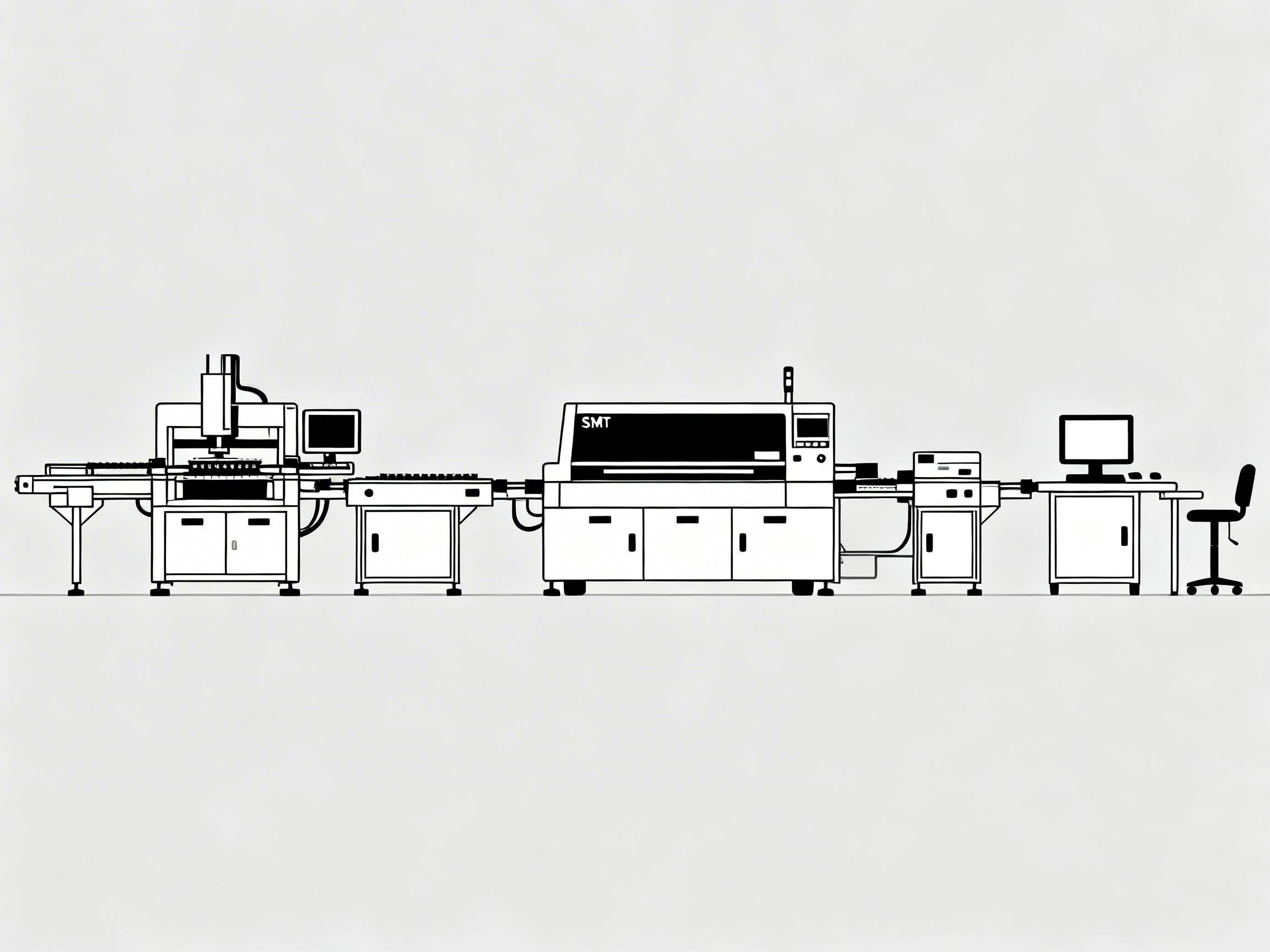 SMT production line layout diagram.