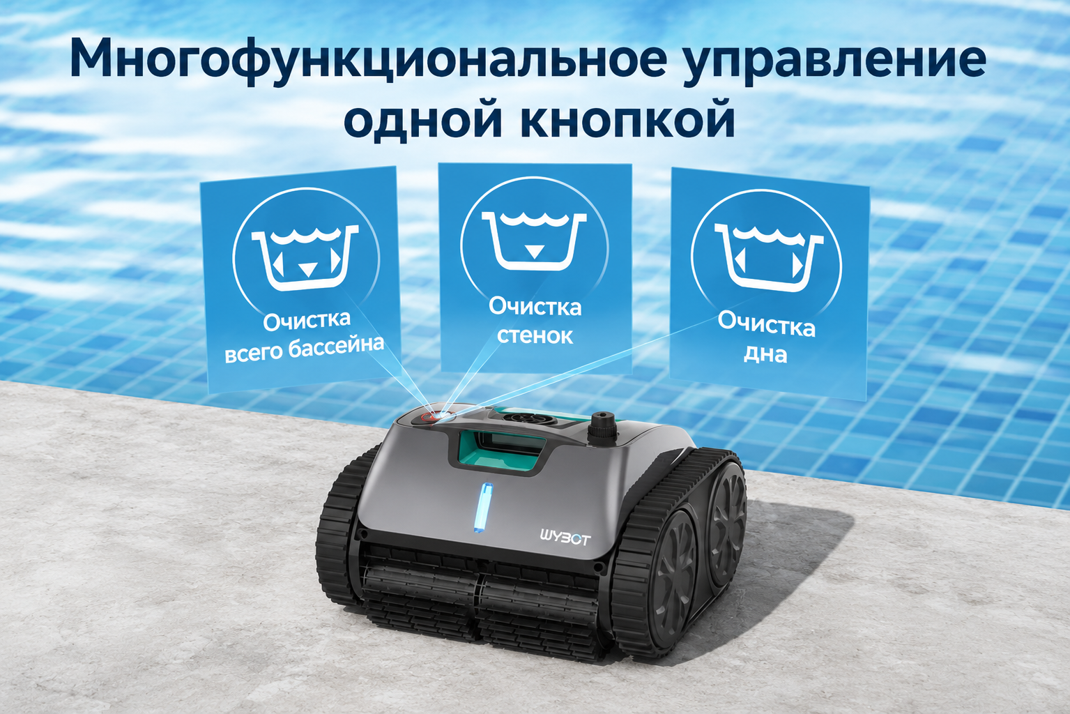 Робот пылесос Wybot C1 Pro очистка бассейна
